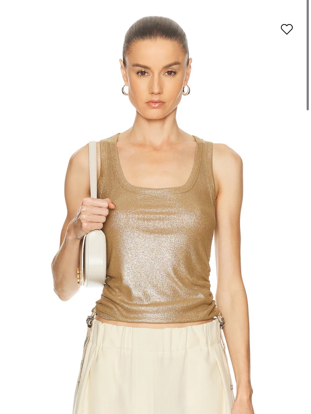 Burberry Metallic Gold Scoop Neck Tank Top